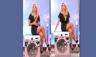 Ελένη Μενεγάκη: Η σέξι εμφάνιση της και το σταυροπόδι πάνω στο πλυντήριο!