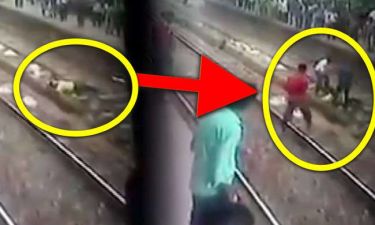 Σώζουν άντρα από τις ράγες του τρένου λίγο πριν αυτοκτονήσει (vid)