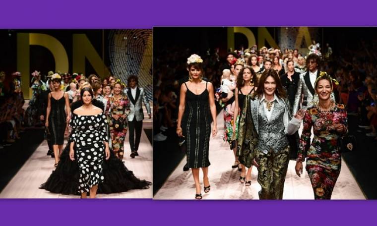 Μπελούτσι, Μπρούνι, Γκράχαμ και σούπερ μόντελ των '90s στην επίδειξη μόδας των Dolce & Gabbana