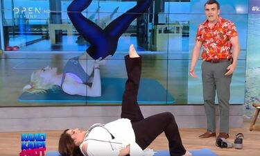 Απολαυστικό! Η Ζαρίφη προσπαθεί να κάνει την άσκηση Pilates της Ντορέττας on air! (video)