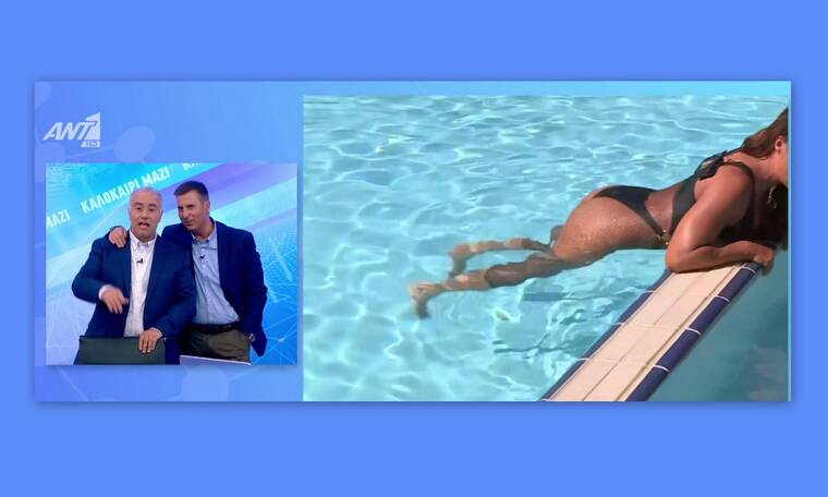 Η Χριστίνα Πάζιου έκανε ασκήσεις στο νερό και οι παρουσιαστές είχαν μείνει «παγωτό» (video)