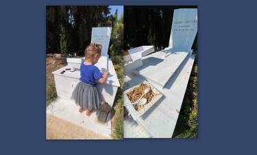 Θεοδώρα Βουτσά: Στον τάφο του πατέρα της με την κόρη της για τα εξάμηνα 