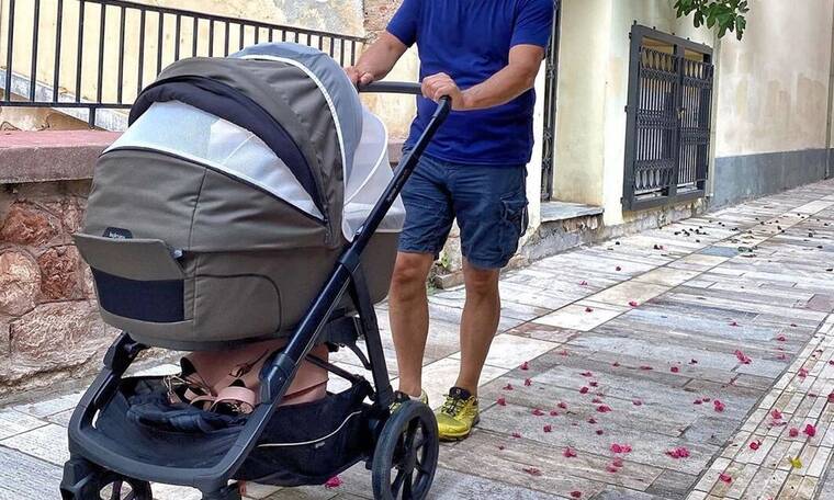 Ο νέος μπαμπάς της showbiz σε έξοδο με το νεογέννητο γιο του (pics)