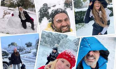 Καμία «Μήδεια» δεν πτοεί τους Έλληνες Celebrities για βόλτα και χιονοπόλεμο!