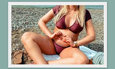 Περιμένει το πρώτο της παιδί και έκανε την πρώτη βουτιά σε παραλία της Αττικής!