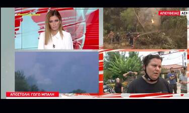 Φωτιά στην Εύβοια: Η έκκληση on air στο Mega: «Θα καούμε ζωντανοί, ήδη έχουμε καεί»