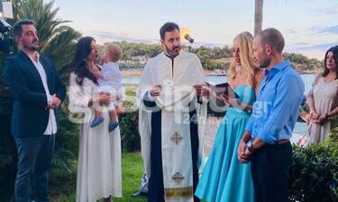 Αποκλειστικό: Η βάφτιση του γιου των Φλορίντας Πετρουτσέλι-Άρη Γούτου με νονούς Μελέτη-Μαροσούλη