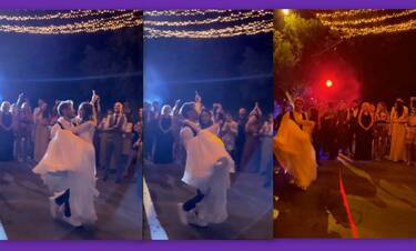 Άκης Πετρετζίκης - Κωνσταντίνα Παπαμιχαήλ: Ο ξέφρενος χορός τους στο γαμήλιο πάρτι!