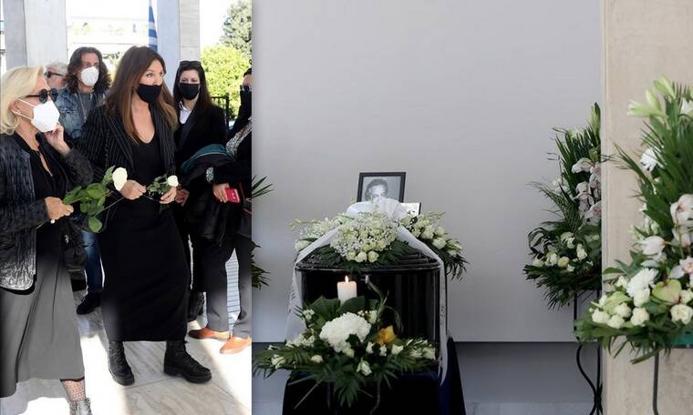 Κηδεία Χρήστου Κυριαζή: Ράκος η Βάνα Μπάρμπα - Τον αποχαιρετά με ένα λευκό τριαντάφυλλο