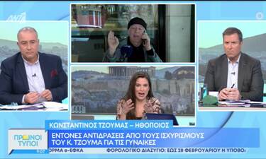 Ο Κωνσταντίνος Τζούμας στον αέρα εκπομπής προς δημοσιογράφο του ΑΝΤ1: «Άντε φύγε από εδώ, ανόητη»