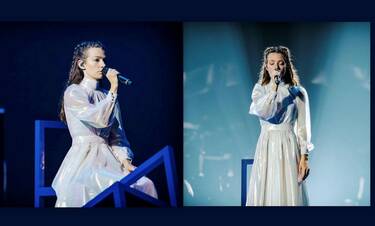Eurovision 2022: Η Αμάντα Γεωργιάδη στην πρόβα με αέρινη δημιουργία Celia Kritharioti
