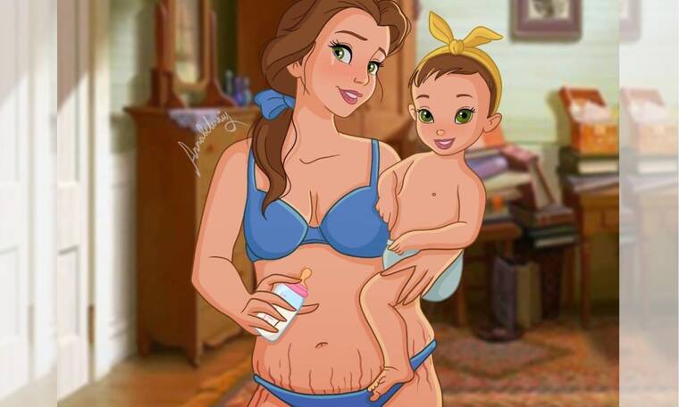 Σκίτσα με πριγκίπισσες της Disney αναδεικνύουν την αληθινή πλευρά της μητρότητας και της εγκυμοσύνης