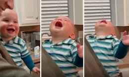 Απολαυστικό βίντεο: Μωρό ξεκαρδίζεται στα γέλια στην αγκαλιά του μπαμπά του